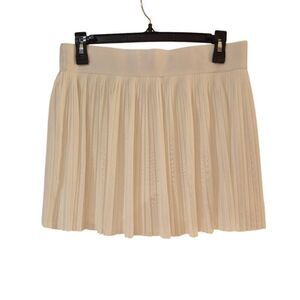 NoBo Women's Ivory Poly/Spandex Pleated Tennis Skirt Skort